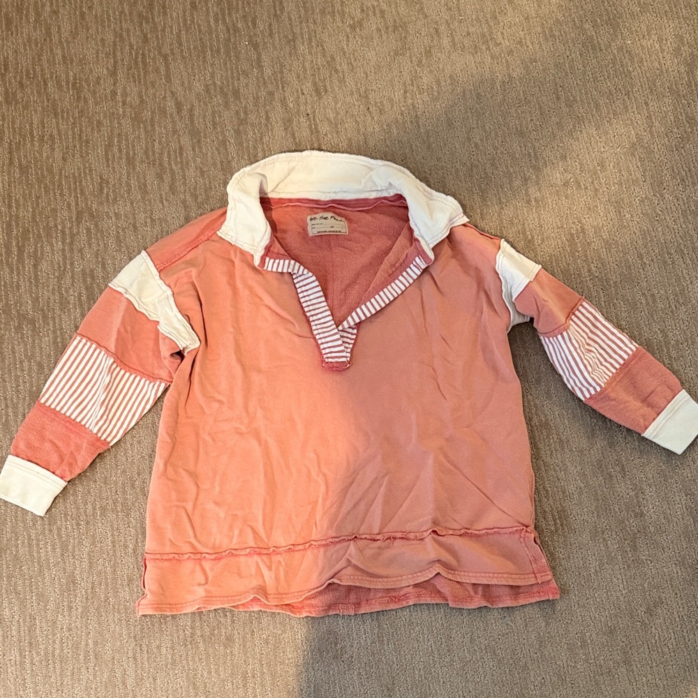 Pink and White Oversized Striped Shirt